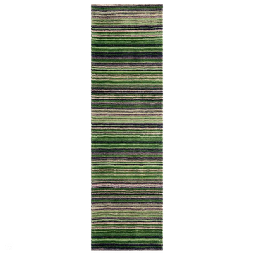 Carter Modern Stripe Hand Woven Wool Green/Grey/Beige Runner-Melrose-Rug Love - The Most Loved Rug Store